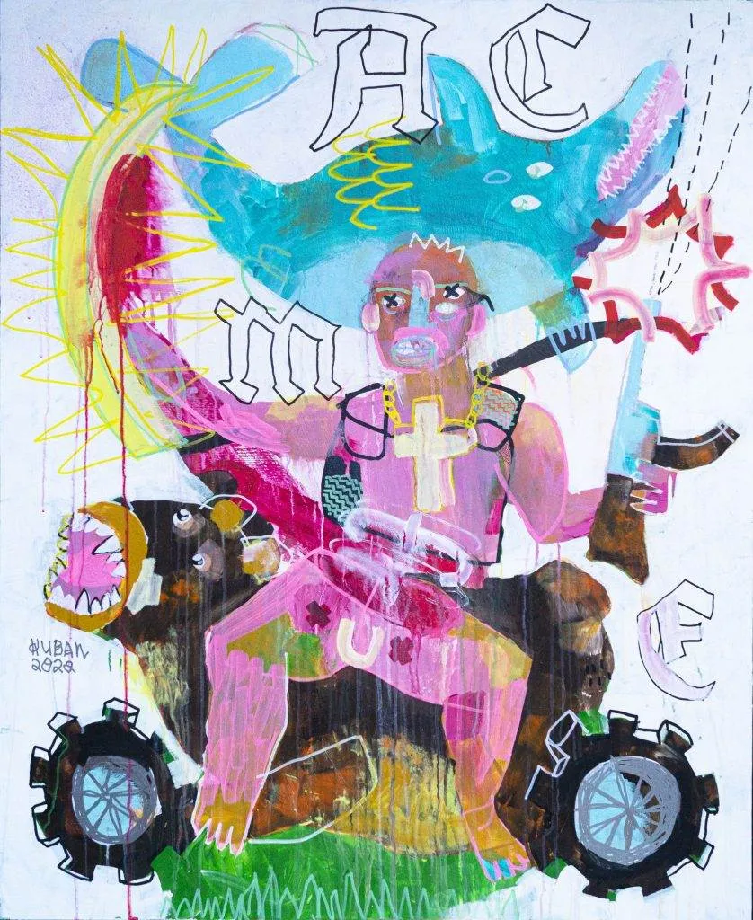ACME, 2022, Acryl auf MDF-Platte, 90 x 110 cm